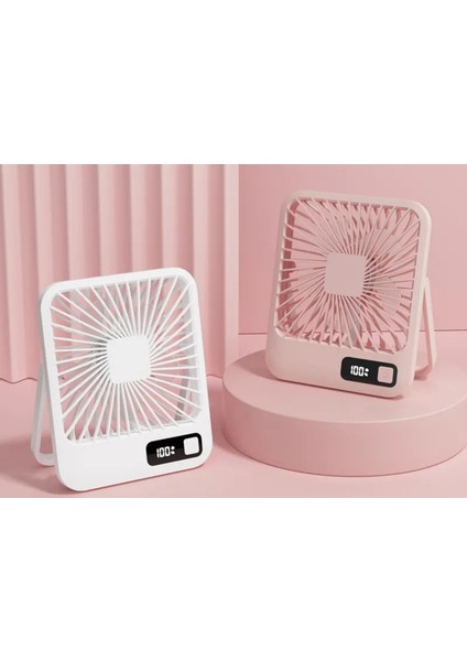 F11 Şarjlı 3 Kademeli Şarj Göstergeli Karışık Renkli Taşınabilir Masaüstü Usb Fan