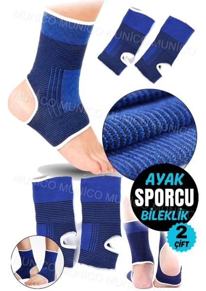 Unisex spor ayak bileği koruma, dayanıklı ve şık mavi bileklik seti