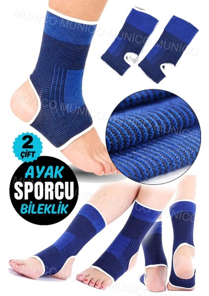 Unisex spor ayak bileği koruma, dayanıklı ve şık mavi bileklik seti