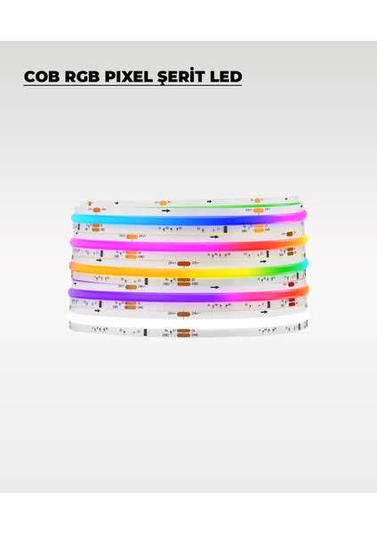 Cob Rgb Pixel Şerit LED - Animasyonlu - Sese Duyarlı - 5 Metre (Kumandalı)