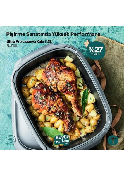 Elite Tuperware Ultro Pro Lazanya Kabı 3.3 Litre. 1 Adet