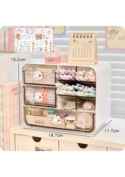 Kalemlik Düzenleyici Ofis Çok Fonksiyonlu Kırtasiye Rafı Akrilik Çekmece Tipi (Yurt Dışından)