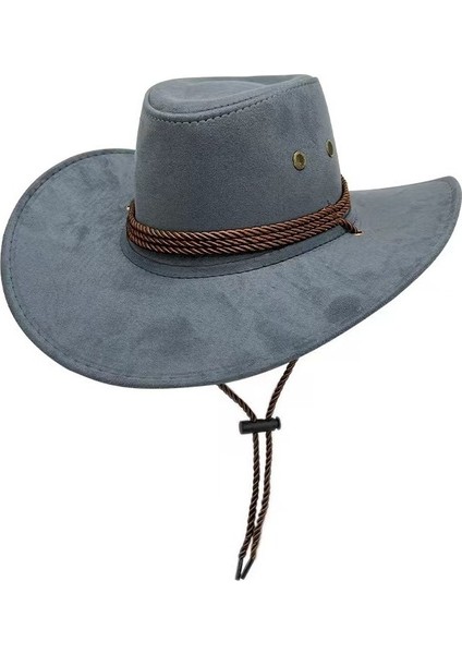 Batı Kovboy Şapkası Süet Uni Güneş Şapkası (Yurt Dışından)