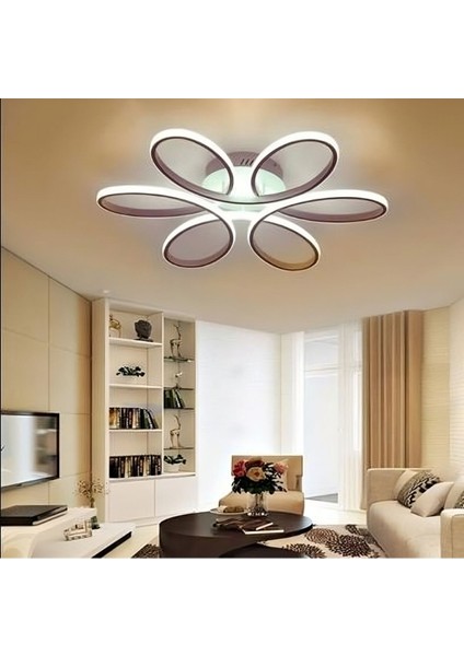 Modern Beyaz Ledli Avize (45 Cm)
