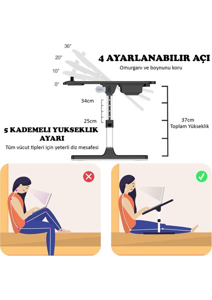 Ayarlanabilir Eğimli Laptop Sehpası Eğimli Laptop Masası Yüksekli Ayarlı Katlanabilir Laptop Sehpası Ye fırsatları
