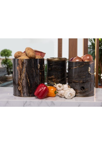 Patates Soğan Kovası - Sebzelik - Patates Soğanlık Sepeti Sarımsaklık 3lü Set, Rock And Gold EFB29H8 fiyatları