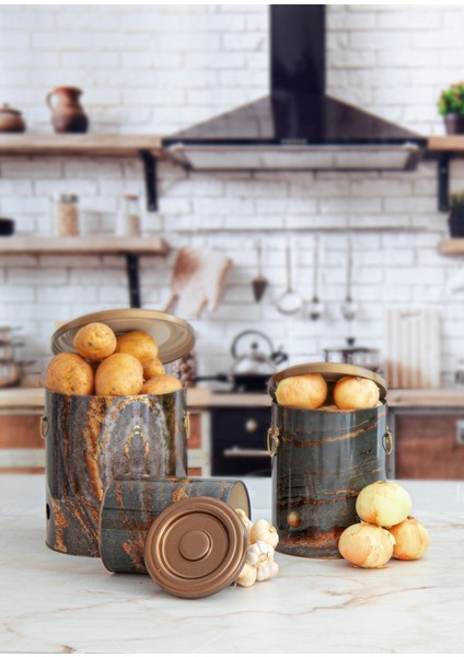 Patates Soğan Kovası - Sebzelik - Patates Soğanlık Sepeti Sarımsaklık 3lü Set, Rock And Gold EFB29H8 modelleri
