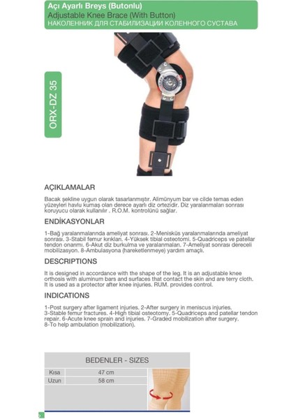 Açı ayarlı diz desteği, kısa ve rahat, standart beden, butonlu, kullanışlı tasarım fiyatları