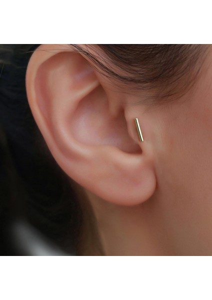 14 Ayar Altın Çizgi Tragus Piercing