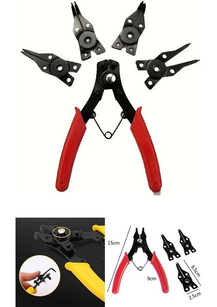 4 In 1 Segman Takımı Sekman Pense Seti 4 Parça Farklı Model Sekman Seti Circlip Pense Seti