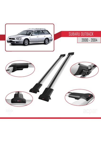 Subaru Outback 2 2000-2004 Arası ile Uyumlu Fly Model Ara Atkı Tavan Barı Gri 2 Adet fırsatları