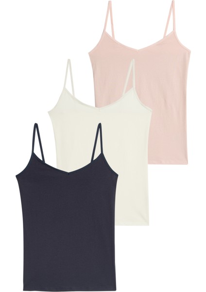 3'lü Pamuk Karışımlı İnce Askılı Atlet fiyatları