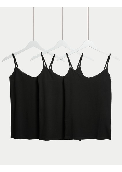 3'lü Pamuk Karışımlı İnce Askılı Atlet modelleri