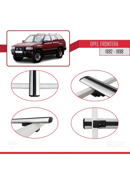Opel Frontera 1992-1998 Arası ile Uyumlu Basıc Model Ara Atkı Tavan Barı Gri 3 Adet fırsatları