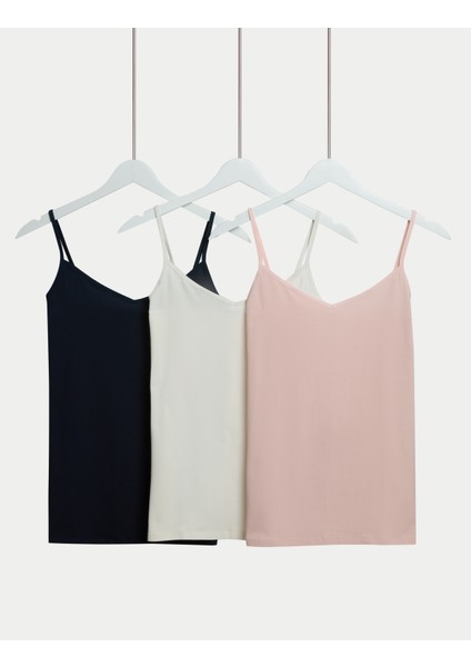 3'lü Pamuk Karışımlı İnce Askılı Atlet fırsatları