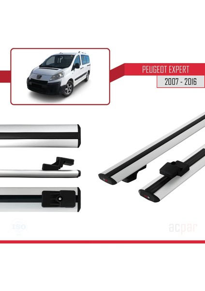 Peugeot Expert 2 2007-2016 Arası ile Uyumlu Basıc Model Ara Atkı Tavan Barı Gri 2 Adet