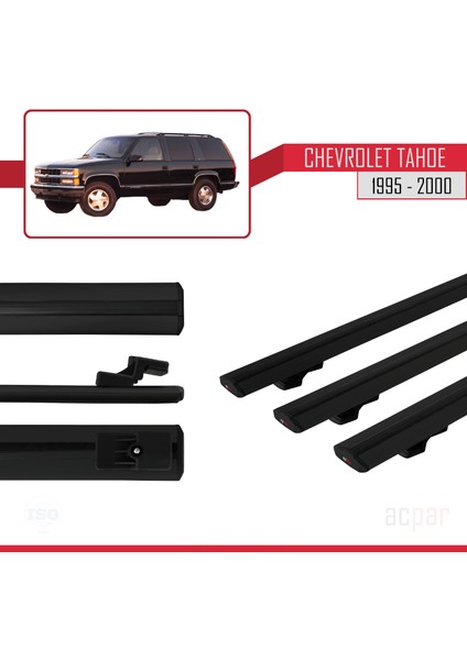 Chevrolet Tahoe 1995-2000 Arası ile Uyumlu Basıc Model Ara Atkı Tavan Barı Siyah 3 Adet modelleri