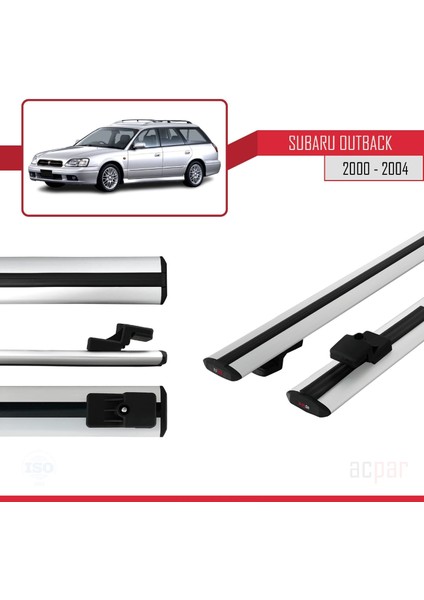 Subaru Outback 2 2000-2004 Arası ile Uyumlu Basıc Model Ara Atkı Tavan Barı Gri 2 Adet modelleri