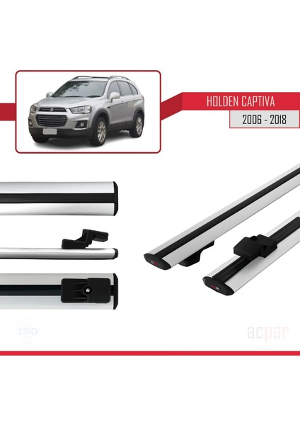 Holden Captiva 2006-2018 Arası ile Uyumlu Basıc Model Ara Atkı Tavan Barı Gri 2 Adet