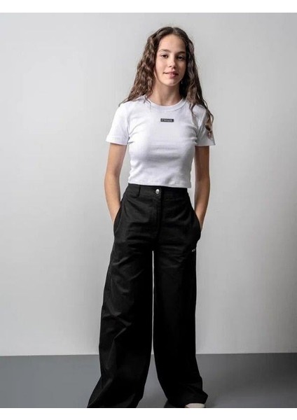 Kız Çocuk Fitilli Metal Yazılı Yarım Kollu Kaşkorse Crop fırsatları