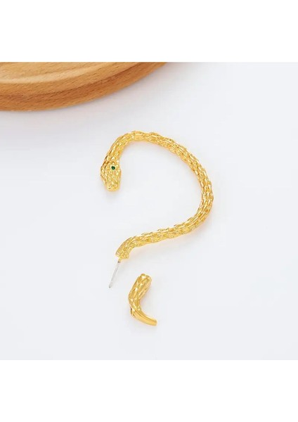 Medusa - Gold Yılan Kulak Üstü Silver Gümüş Renk Küpe (Sağ Kulak Içindir) indirimleri