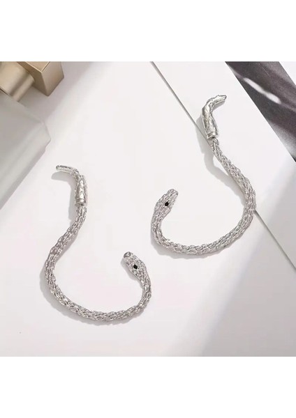 Medusa - Silver Yılan Kulak Üstü Silver Gümüş Renk Küpe (Sağ Kulak Içindir) fırsatları