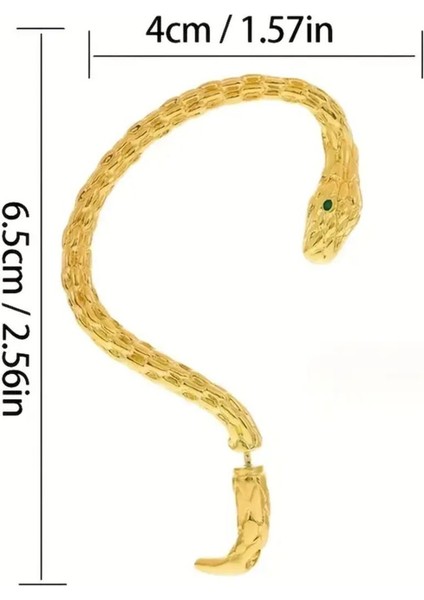 Medusa - Gold Yılan Kulak Üstü Silver Gümüş Renk Küpe (Sol Kulak Içindir) fiyatları