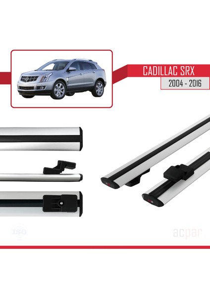 Cadillac Srx 2004-2016 Arası ile Uyumlu Basıc Model Ara Atkı Tavan Barı Gri 2 Adet