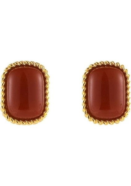Velvet 5 Çift Kadife Dokulu Inci Taşlı Kalp Figürlü Sallantılı Tasarım Vintage Çoklu Lüks Küpe Seti