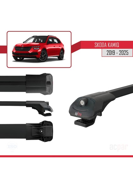 Skoda Kamiq 2019 ve Sonrası ile Uyumlu Ace-1 Ara Atkı Tavan Barı Siyah 2 Adet modelleri