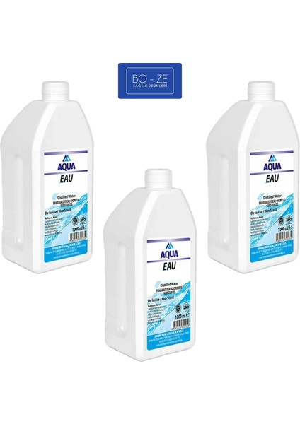 Aqua Deiyonize Distile Su 3 Adet 1lt