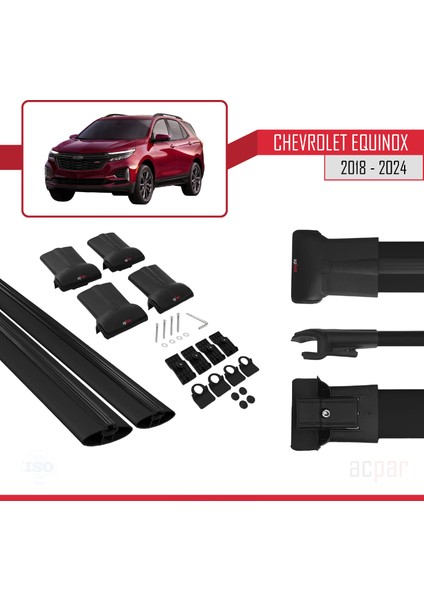 Chevrolet Equinox 2018-2024 Arası ile Uyumlu Fly Model Ara Atkı Tavan Barı Siyah 2 Adet indirimleri