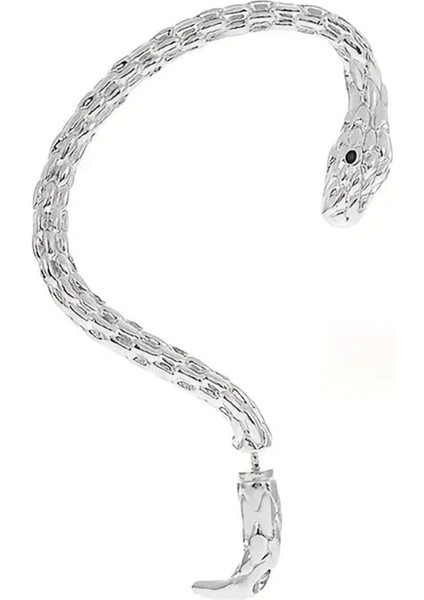 Medusa - Silver Yılan Kulak Üstü Silver Gümüş Renk Küpe (Sol Kulak Içindir) fırsatları