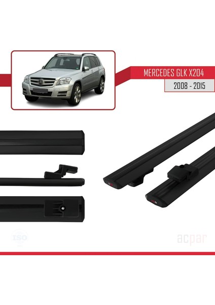 Mercedes Glk Class (X204) 2008-2015 Arası ile Uyumlu Basıc Model Ara Atkı Tavan Barı Siyah 2 Adet modelleri
