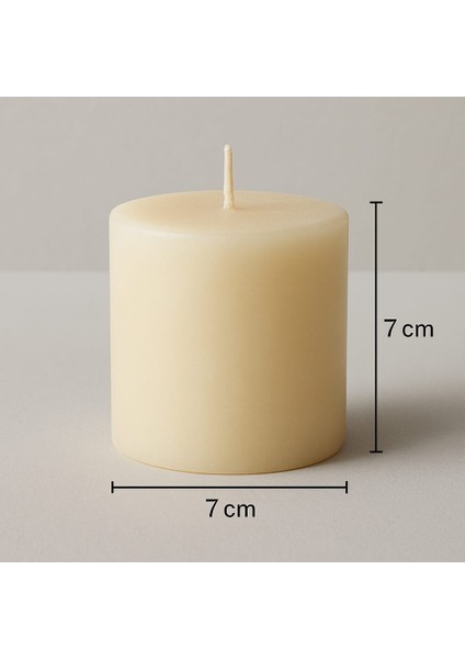 Respira Design Co 7*7 Krem Silindir Mum