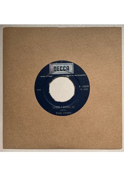 Tom Jones I'll Never Fall In Love Again - Things I Wanna Do 45 Lik Plak (Orjnal 1967 Baskı Plak)