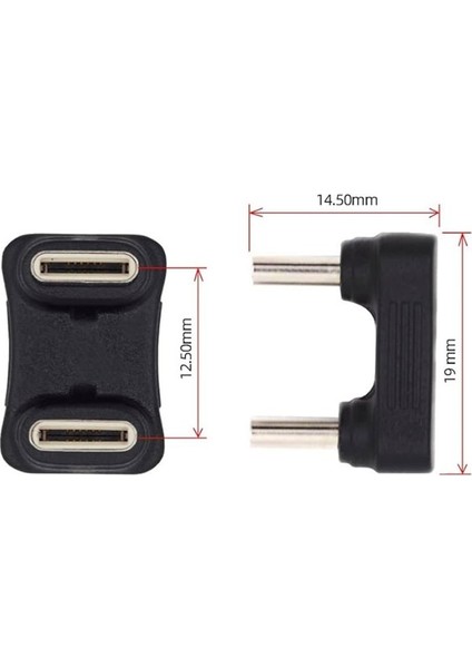 Type C To Type C Erkek Erkek 180 Derece Dirsek Çevirici Dönüştürücü Adaptör indirimleri