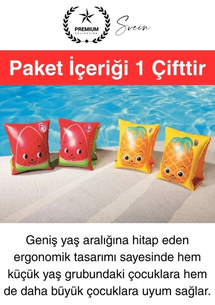 Meyve Desen Güvenli 5-12 Yaş Çocuklar Için Yüzme Kolluk Deniz Havuz Şişme Kolluğu Yüzücü Hava Odalı fiyatları