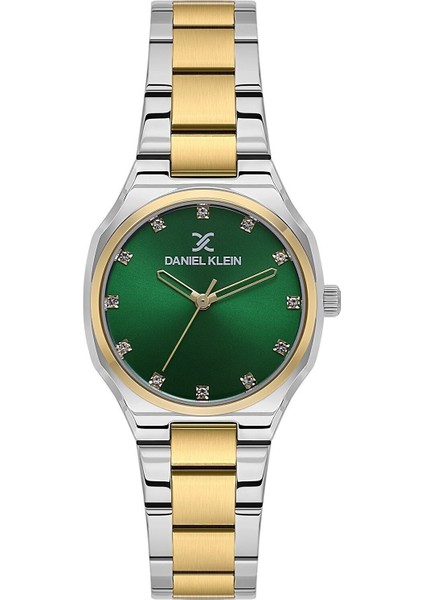 Gümüş-Gold Çelik Kordon,yeşil,su Geçirmez,küçük,taşlı Kadran, Klasik Kadın Kol Saati-1