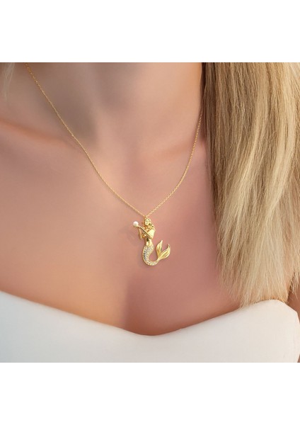 Deniz Kızı Altın Kaplama Gümüş Kolye fiyatları