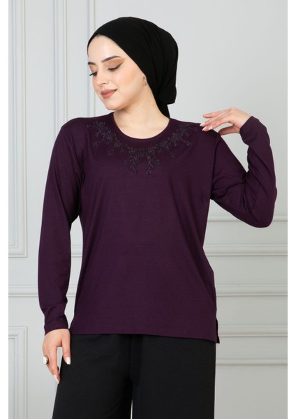 Kadın Mor Anne Penye Bluz Anneler Günü