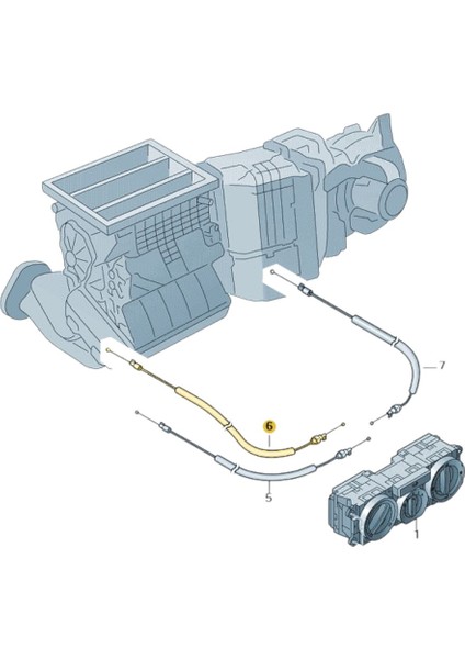 Vw Amarok 2013-2016 Kalorifer Ayak Bölme Kumanda Teli Sarı 7H1819833C modelleri