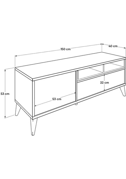 Adore Retro Wide Kapaklı Çekmeceli Tv Sehpası TVR-511-LB-1