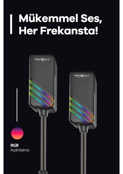 HP-TV02 2+1 Soundbar 80 Watt Stereo Ev Sinema Sistemi Rgb Kablolu 3.1 Kanal