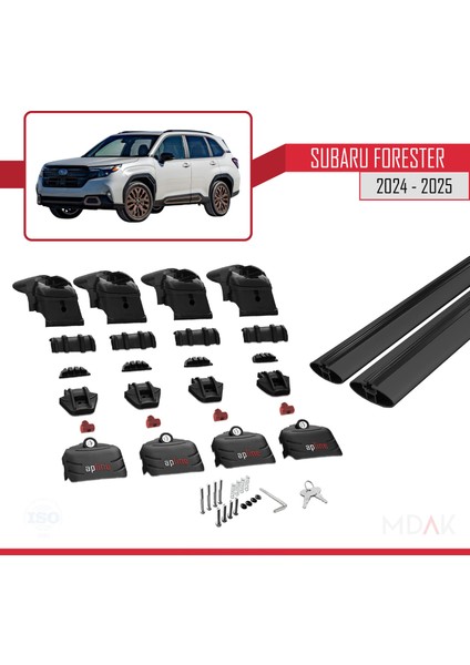 Subaru Forester 2024-2025 Arası ile Uyumlu Ace-2 Ara Atkı Tavan Barı Siyah 2 Adet indirimleri