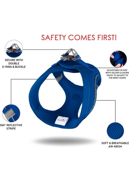 Air-mesh Harness Köpek Göğüs Tasması Lacivert