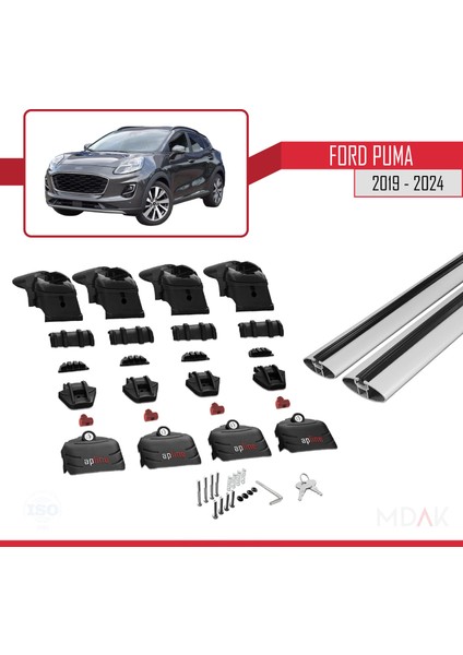 Ford Puma 2019-2024 Arası ile Uyumlu Ara Atkı Ace-2 Ara Atkı Tavan Barı Gri 2 Adet indirimleri