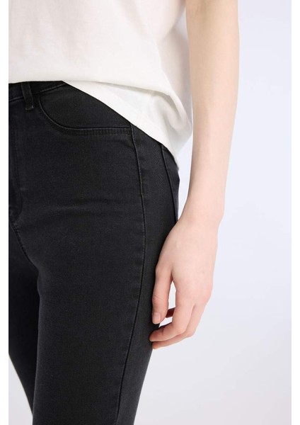 Yeni Sezon Jegging Yüksek Bel Bilek Boy Dar Paça Basic Düz Jean Pantolon