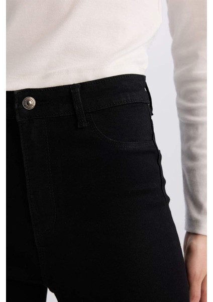 Yeni Sezon Jegging Yüksek Bel Bilek Boy Dar Paça Basic Düz Jean Pantolon