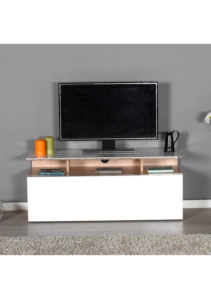 Adore Vision Çekmeceli Tv Sehpası Sonoma - Lake Beyaz